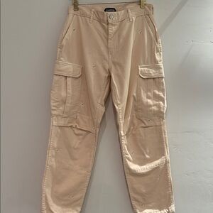 Cherry LA Cargo Pants with Daisy embroidery